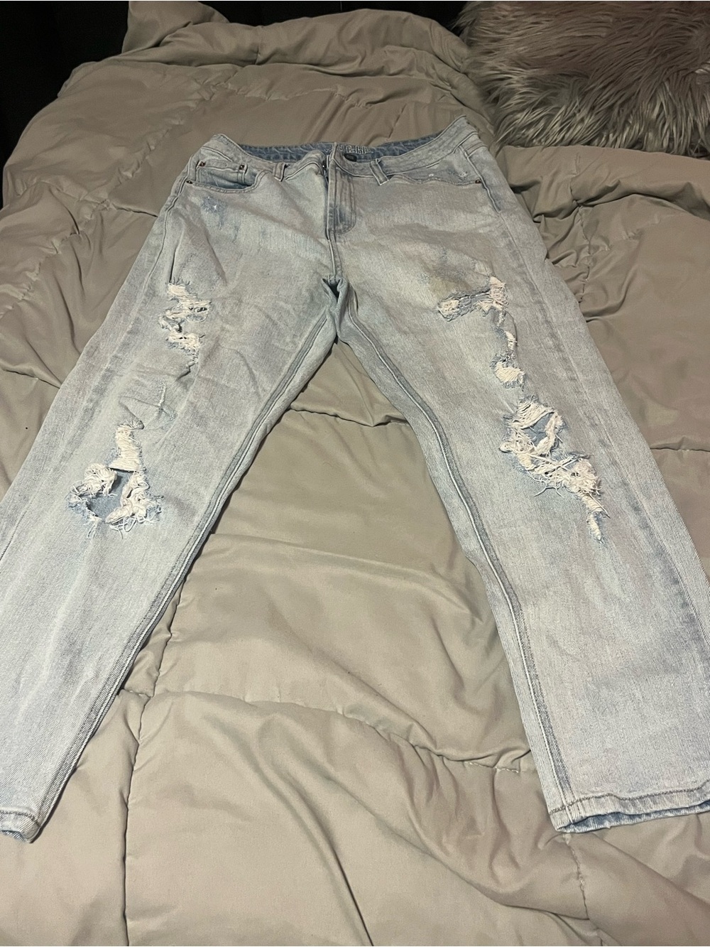 wild fable Light Blue Distressed Boyfriend Jeans